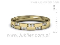 Obrączka z brylantami żółte złoto próba 585 - p16644z- 2