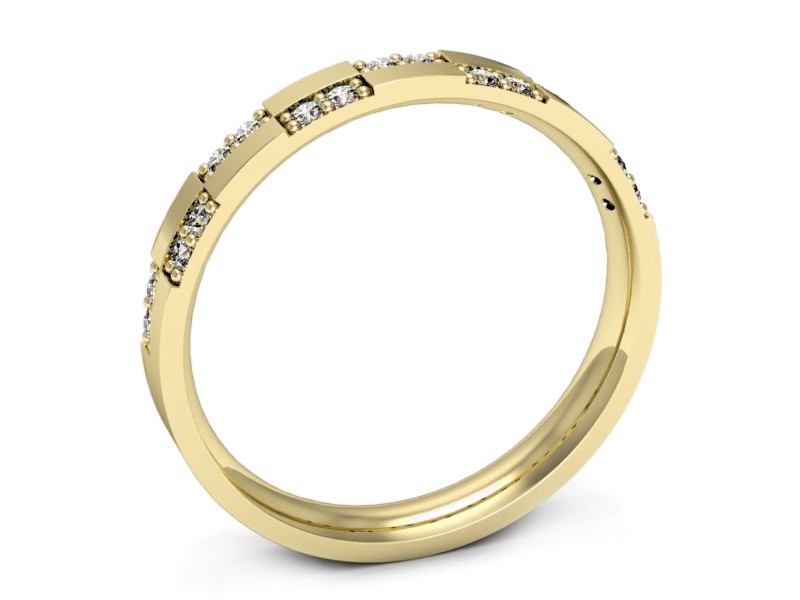 Obrączka z brylantami żółte złoto - p16644z — zdjęcie 3
