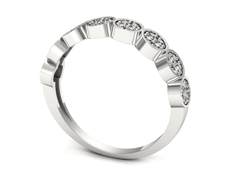 Złoty pierścionek z brylantami białe złoto - p16645b — zdjęcie 3