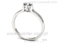 Pierścionek z diamentem i brylantami białe złoto próba 585 - p16646b- 3