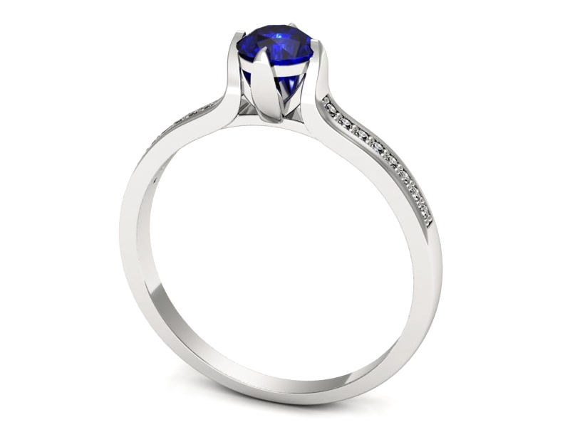 Pierścionek z szafirem i brylantami - p16646bszc — zdjęcie 3