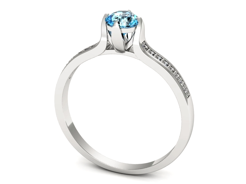 Pierścionek z topazem i brylantami białe złoto - p16646btp — zdjęcie 3