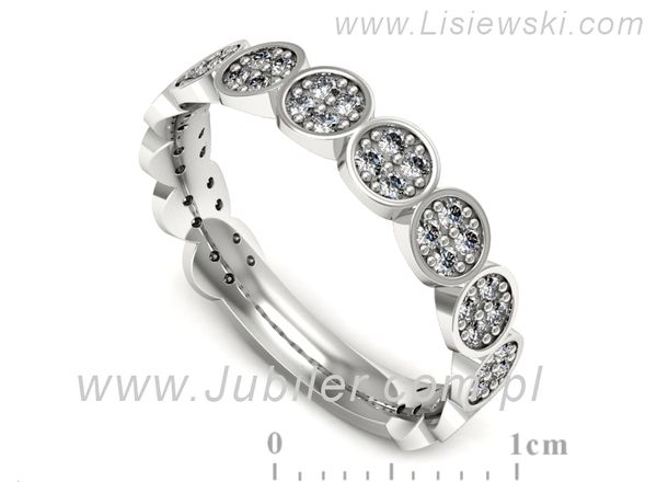 Pierscionek Obrączka z brylantami białe złoto próba 585 - p16647b- 1