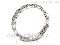 Pierscionek Obrączka z brylantami białe złoto próba 585 - p16647b- 3