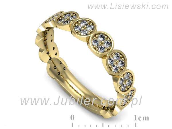 Obrączka z brylantami żółte złoto próba 585 - p16647z- 1