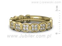 Obrączka z brylantami żółte złoto próba 585 - p16647z- 2