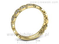 Obrączka z brylantami żółte złoto próba 585 - p16647z- 3