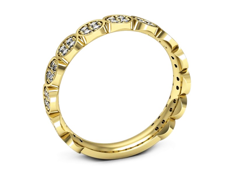 Obrączka z brylantami żółte złoto - p16647z — zdjęcie 3