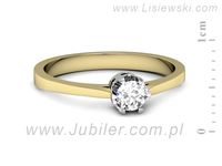 Pierścionek z diamentem żółte i białe złoto proba 585 - p16648zb- 2