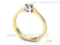 Pierścionek z diamentem żółte i białe złoto proba 585 - p16648zb- 3