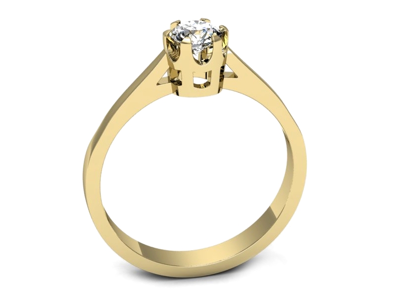 Złoty pierścionek z brylantem żółte złoto - p16649z — zdjęcie 3