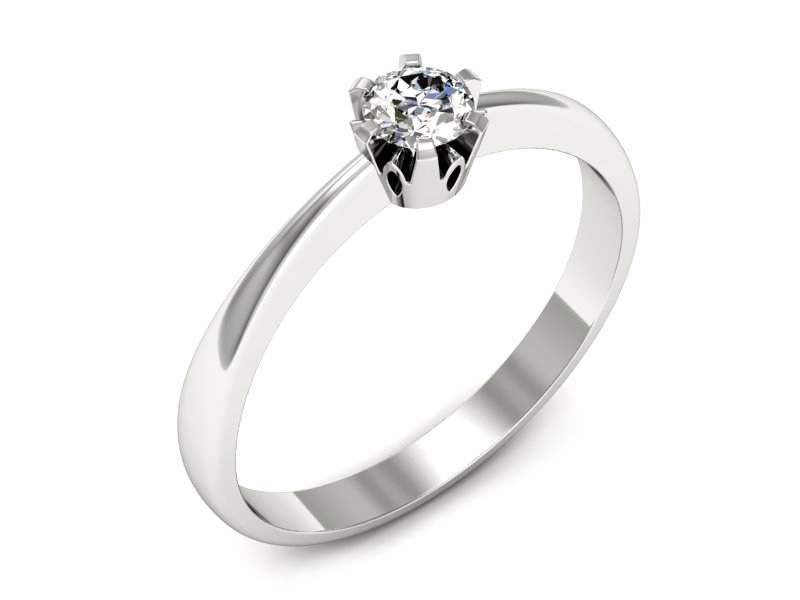 Złoty pierścionek z brylantem białe złoto - p16650b