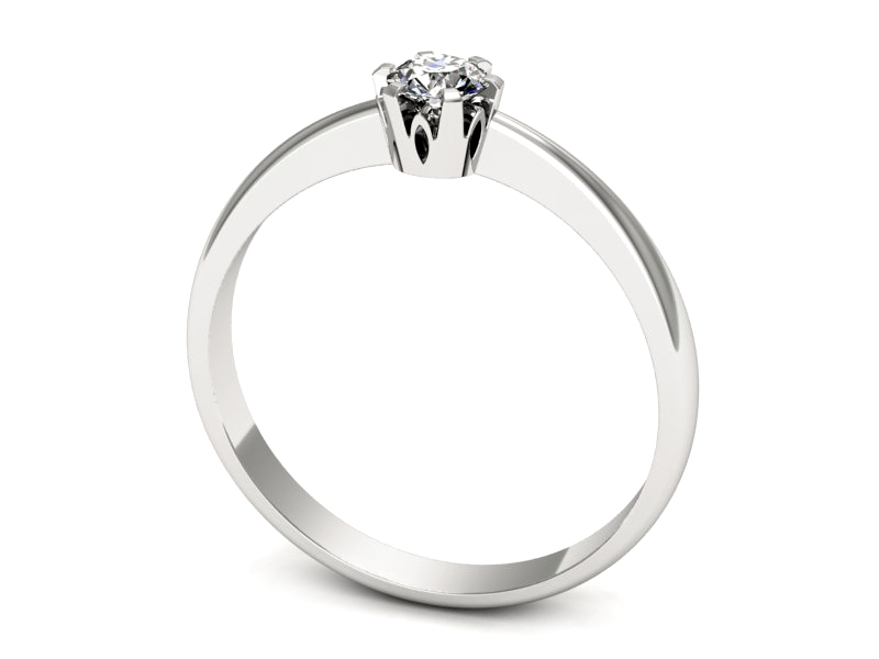 Złoty pierścionek z brylantem białe złoto - p16650b — zdjęcie 3