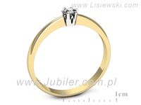 Pierścionek z diamentem żółte i białe złoto proba 585 - p16651zb- 3