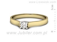 Pierścionek z diamentem żółte i białe złoto proba 585 - p16652zb- 2
