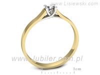 Pierścionek z diamentem żółte i białe złoto proba 585 - p16652zb- 3