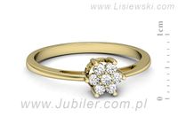 Złoty Pierścionek z brylantami złoto próby 585 żółte złoto - p16653z- 2