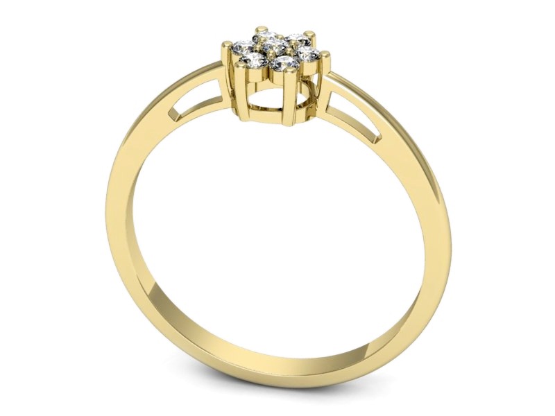 Złoty pierścionek z brylantami żółte złoto - p16653z — zdjęcie 3