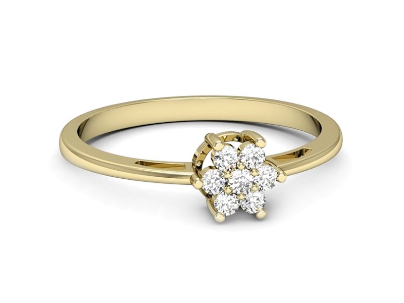 Złoty pierścionek z brylantami żółte złoto - p16653z — zdjęcie 2