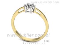 Pierścionek z diamentami żółte i białe złoto próba 585 - p16653zb- 3