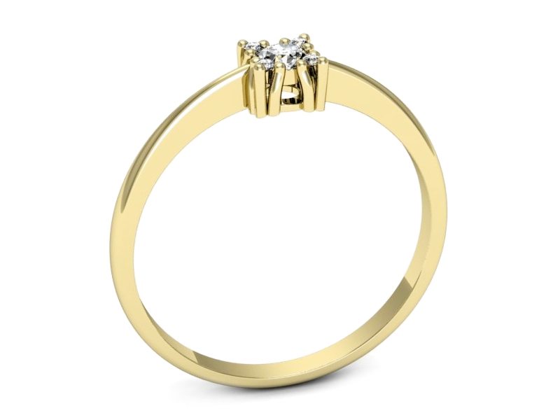 Złoty pierścionek z brylantem żółte złoto - p16655z — zdjęcie 3
