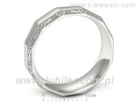 Obrączka białe złoto płaska soczewkowa proba 585 - p16656b- 3