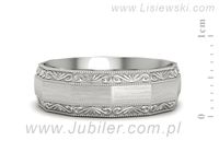 Obrączka białe złoto płaska soczewkowa proba 585 - p16656bmp- 2