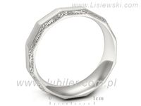 Obrączka białe złoto płaska soczewkowa proba 585 - p16656bmp- 3