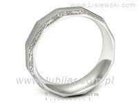 Obrączka białe złoto płaska soczewkowa proba 585 - p16656bms- 3