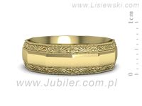 Obrączka płaska soczewkowa żółte złoto proba 585 - p16656z- 2