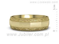 Obrączka płaska soczewkowa żółte złoto proba 585 - p16656zmp- 2