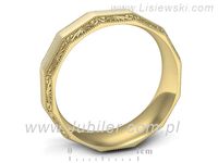 Obrączka płaska soczewkowa żółte złoto proba 585 - p16656zmp- 3