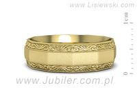 Obrączka płaska soczewkowa żółte złoto proba 585 - p16656zms- 2