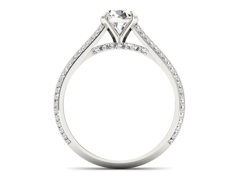 Złoty pierścionek z brylantami białe złoto - p16657b — zdjęcie 2