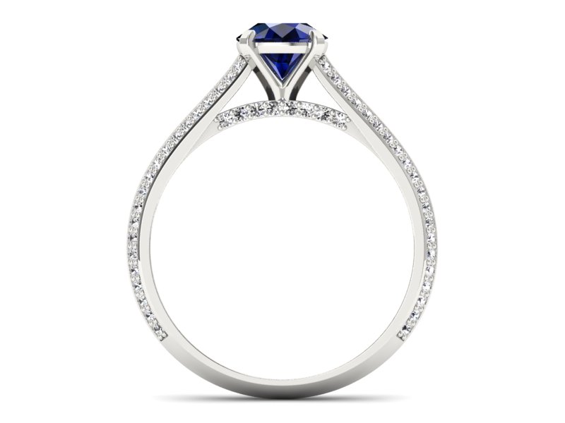 Pierścionek z szafirem i brylantami - p16657bsz — zdjęcie 2