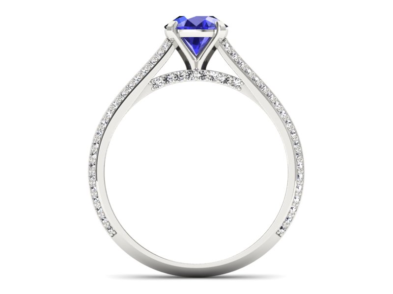 Pierścionek z szafirem i brylantami - p16657bszc — zdjęcie 2