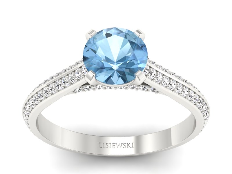 Złoty pierścionek z topazem i brylantami - p16657btp