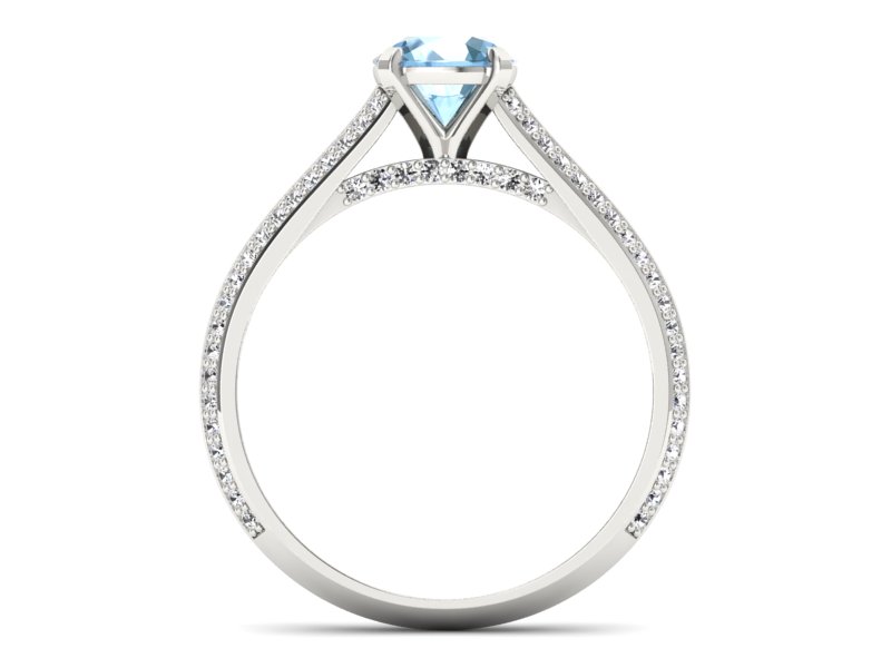 Złoty pierścionek z topazem i brylantami - p16657btp — zdjęcie 2