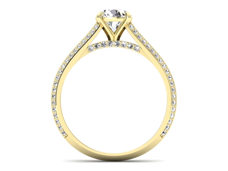 Złoty pierścionek z brylantami żółte złoto - p16657z — zdjęcie 2