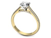 Pierścionek z diamentami żółte i białe złoto próba 585 - p16657zb- 3