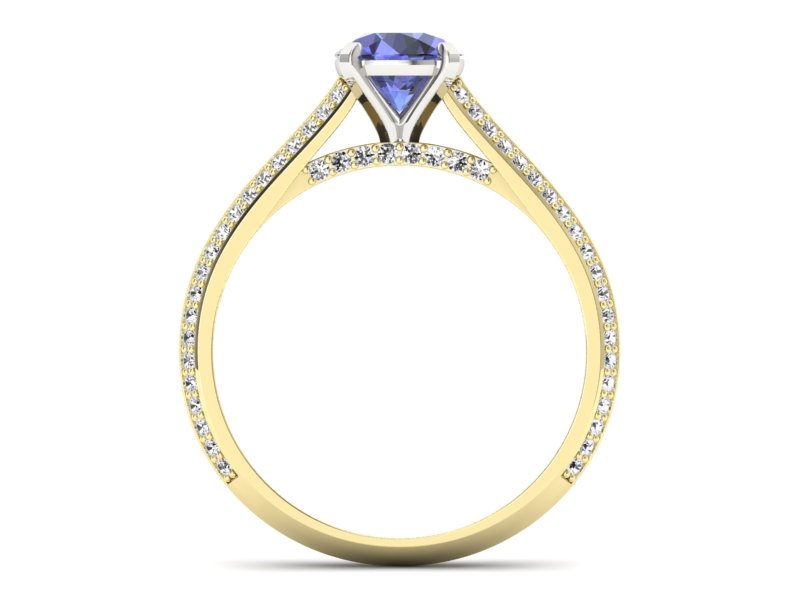 Pierścionek z tanzanitem i brylantami - p16657zbt — zdjęcie 2