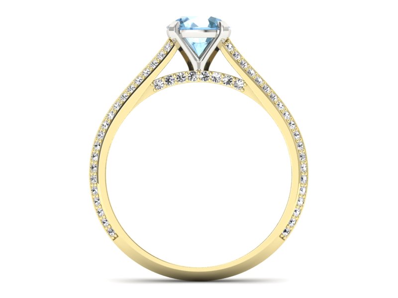 Pierścionek topaz i brylanty żółte białe złoto - p16657zbtp — zdjęcie 2