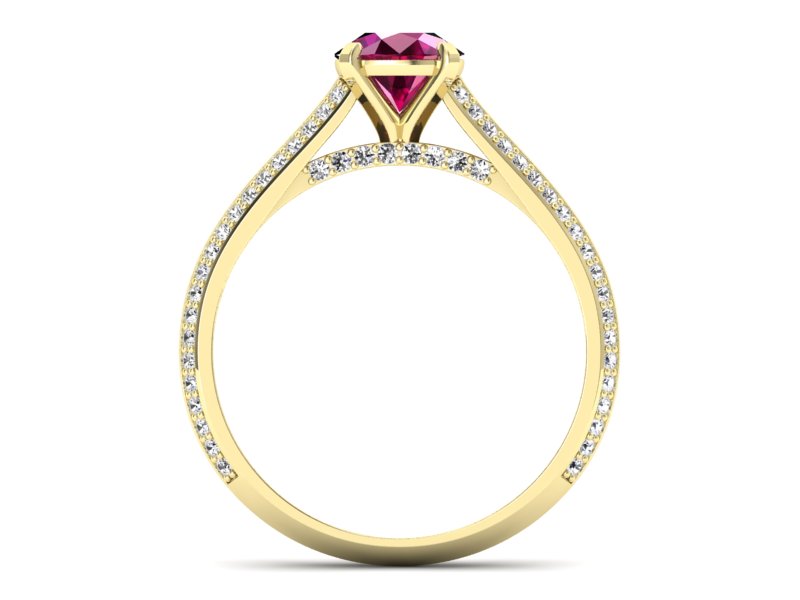 Pierścionek z rubinem i brylantami - p16657zr — zdjęcie 2