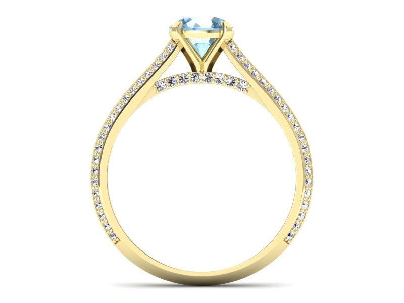 Złoty pierścionek z topazem i brylantami - p16657ztp — zdjęcie 2