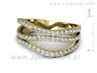Złoty Pierścionek z brylantami złoto próby 585 żółte złoto - p16659z- 2