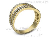 Złoty Pierścionek z brylantami złoto próby 585 żółte złoto - p16659z- 3