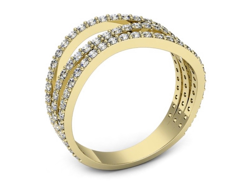 Złoty pierścionek z brylantami żółte złoto - p16659z — zdjęcie 3