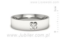 Obrączka z brylantem białe złoto próba 585 - p16660b- 2