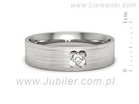 Obrączka z brylantem białe złoto próba 585 - p16660bmp- 2