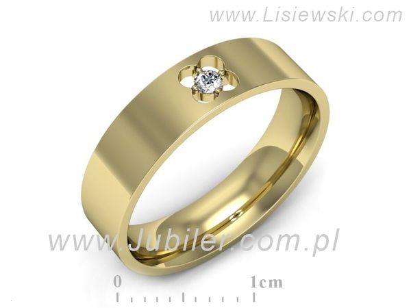 Obrączka z brylantem żółte złoto próba 585 - p16660z- 1